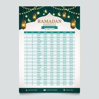 Fasting Month Calendar Template vector