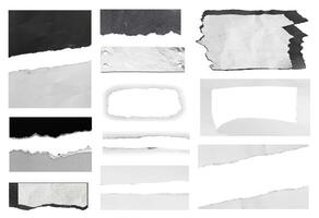 ripped paper on white background and have copy space for design in your work. photo