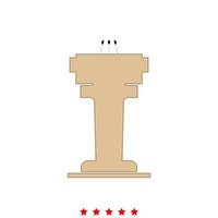 Rostrum with three microphone it is icon . vector