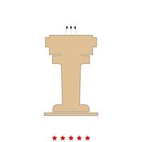 Rostrum with three microphone it is icon . vector