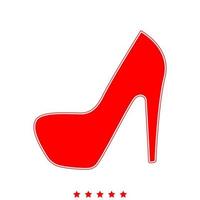Woman shoes it is icon . vector