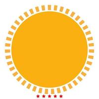 Sun icon Illustration color fill style vector