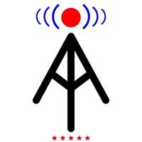 Radio tower icon Illustration color fill style vector