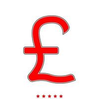 Pound sterling it is icon . vector