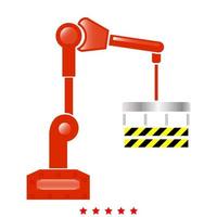 Robotic hand manipulator icon Flat style vector