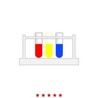 Test tube it is icon . vector