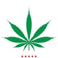 icono de hoja de marihuana de cannabis. estilo plano vector