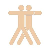 Two people embracing icon . Different color . vector