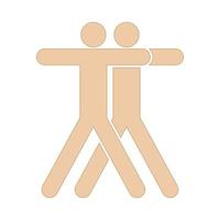 Two people embracing icon . Different color . vector