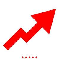 Chart of growth icon Illustration color fill style vector