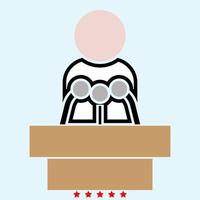 Man speaking from the rostrum icon Illustration color fill style vector