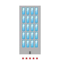 Sky tower building icon . Flat style vector