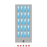 Sky tower building icon . Flat style vector