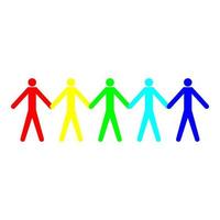 Team work concept icon . Different color . vector