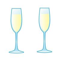 Glass of champagne icon . Different color . vector