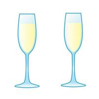 Glass of champagne icon . Different color . vector