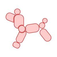 Dog balloon icon . Different color . vector