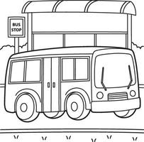 Bus Coloring Page for Kids vector