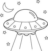Ufo Coloring Page for Kids vector