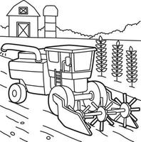 Combine Harvester Coloring Page vector