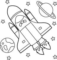 Rocket Coloring Page Vector Art, Icons, and Graphics for Free Download