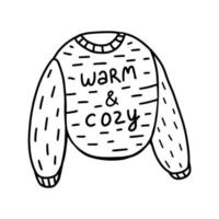 cute sweater in doodle style vector