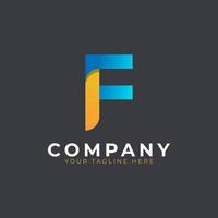 Creative Initial Letter F Logo Design. Yellow and Blue Geometric Arrow Shape. Usable for Business and Branding Logos. Flat Vector Logo Design Ideas Template Element. Eps10 Vector