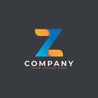 Creative Initial Letter Z Logo Design. Yellow and Blue Geometric Arrow Shape. Usable for Business and Branding Logos. Flat Vector Logo Design Ideas Template Element. Eps10 Vector