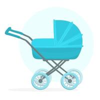 Baby retro stroller icon for new born vector