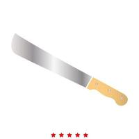 Machete or big knife icon . Flat style vector