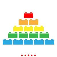 Building block icon Illustration color fill style vector