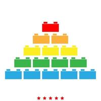 Building block icon Illustration color fill style vector