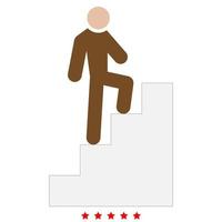 A man climbing stairs icon Illustration color fill style vector