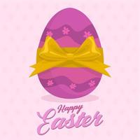 Easter egg with golden ribbon vector