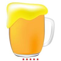 Cup beer icon Illustration color fill style vector