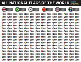 todas las banderas nacionales del mundo. vidrio de cubierta circular con diseño de etiqueta. nombre del país con texto hecho en . Puedes usarlo para adjuntar tu producto. vectorial vector