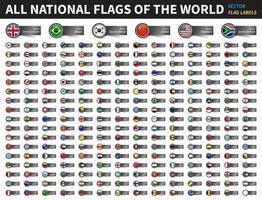 All national flags of the world . Circle cover glass with label design . Country name on it with text  made in  . You can use it for attach your product . Vector .