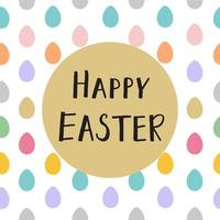 Happy Easter greeting card with hand drawn lettering, vector