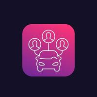 carsharing service icon, linear vector