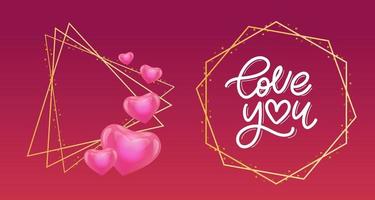 afiche de san valentín, tarjeta, etiqueta, eslogan de letras de pancarta elementos vectoriales para los elementos de diseño del día de san valentín. tipografía amor corazón vector