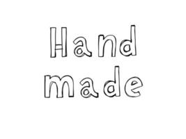 Hand made. Vector text font icon. Sign. Hand lettering.