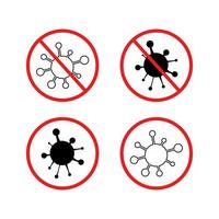 Virus. Influenza. Danger warning icon, sign symbol, pathogen. Covid coronavirus infection. vector