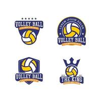 concepto de diseño de logotipo de campeonato de equipo de voleibol vector