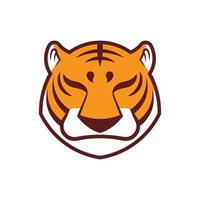 Minimal tiger head symbol icon in vector graphic isolated