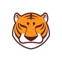 Minimal tiger head symbol icon in vector graphic isolated