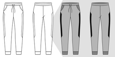 estilo de pantalón de chándal para hombres recurso gráfico vectorial vector