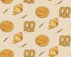 Seamless pattern with cakes. Baking in a bakery vector