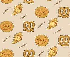 Seamless pattern with cakes. Baking in a bakery vector