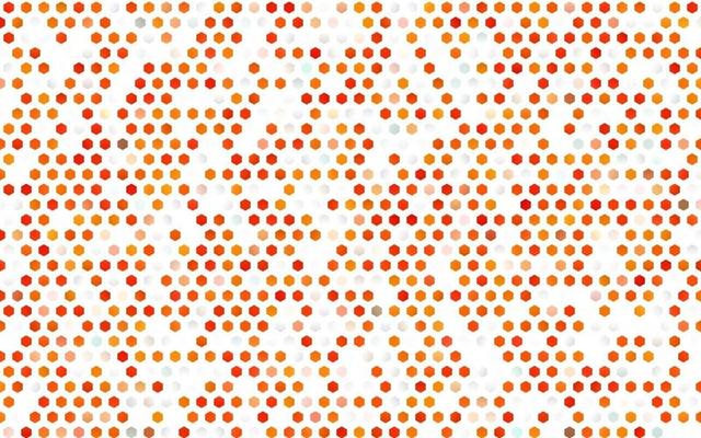 Light Orange vector texture with colorful hexagons.