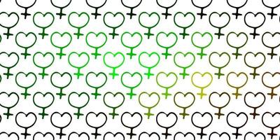 Light Green vector pattern with feminism elements.